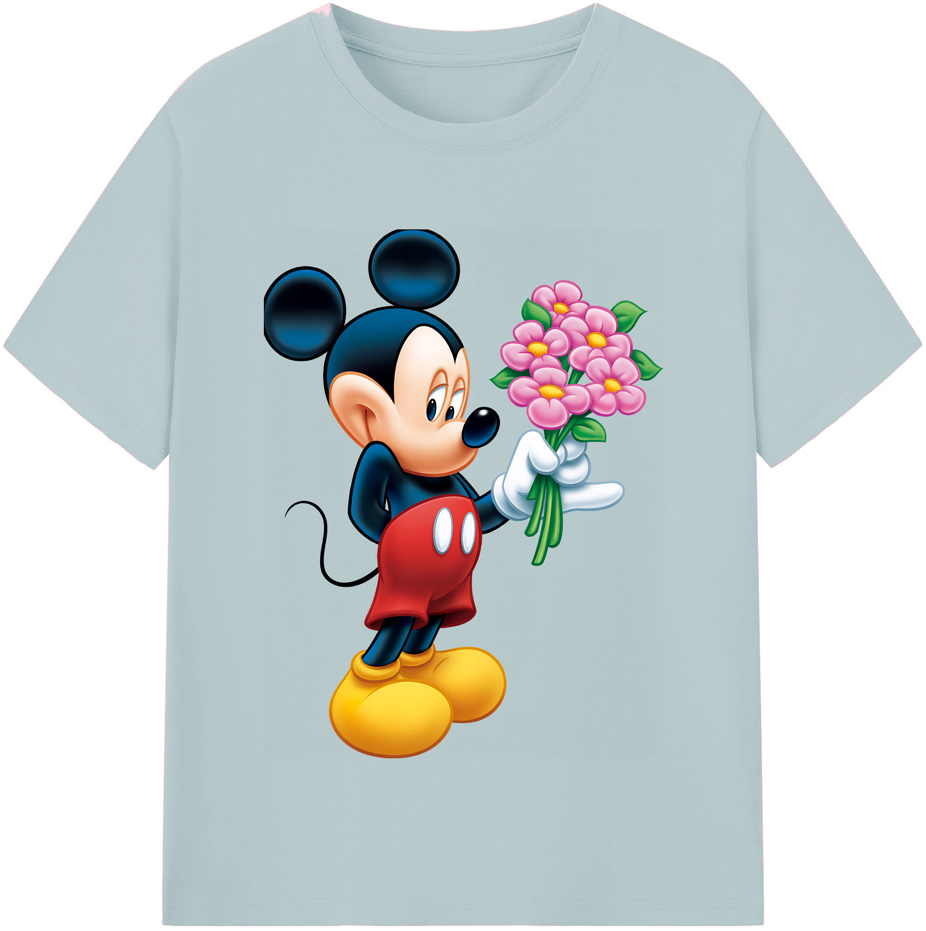 （画像用） ミッキーマウス Mickey Mouse 綿100％半袖Tシャツ（フロントプリント）